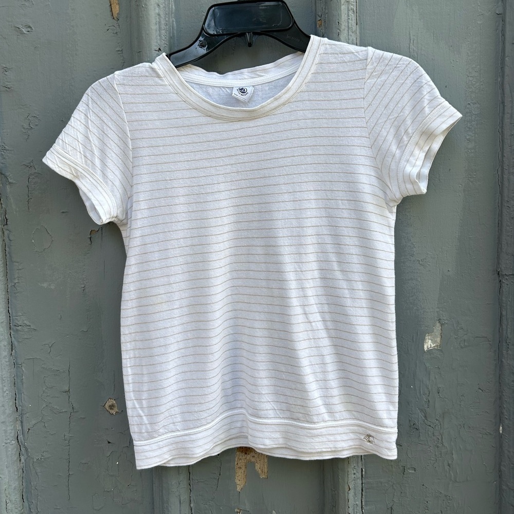 le petit bateau gold striped t shirt, size 12